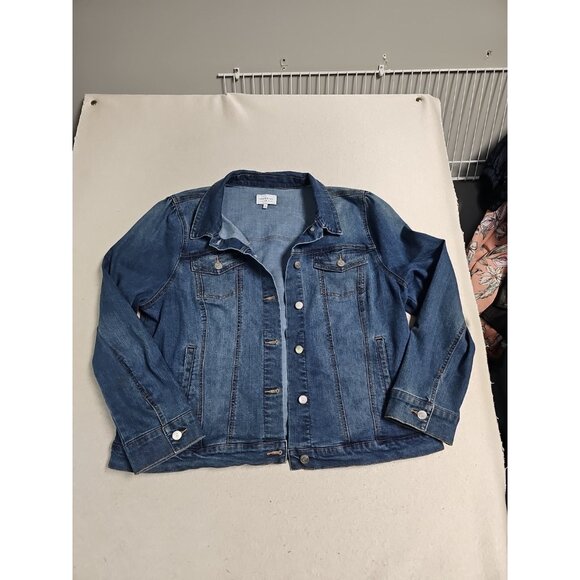 Crown & Ivy Denim Jacket Size 2XL button EUC - Picture 1 of 6